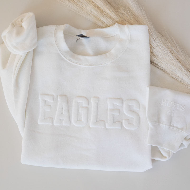Personalized Team Name Puff Embossed Sweatshirt