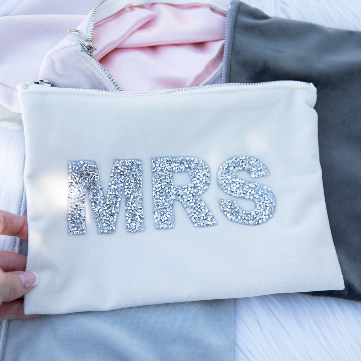 Rhinestone Mrs Makeup Bag